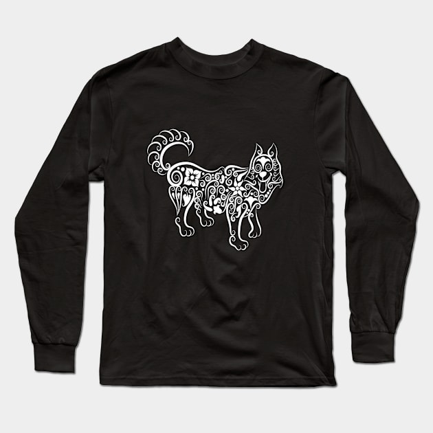 Wolf pattern ornament Long Sleeve T-Shirt by tsign703